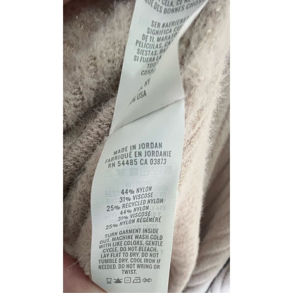 Aerie Blush Pink Oversized Fuzzy Long Sleeve Ribbed Sweater - Picture 5 of 5